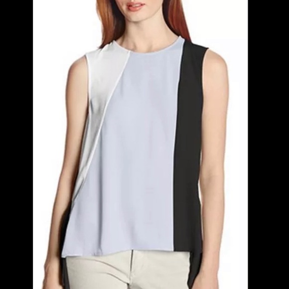 BCBG Maxazria Side Drape Colorblock Ely Tank - Picture 6 of 8